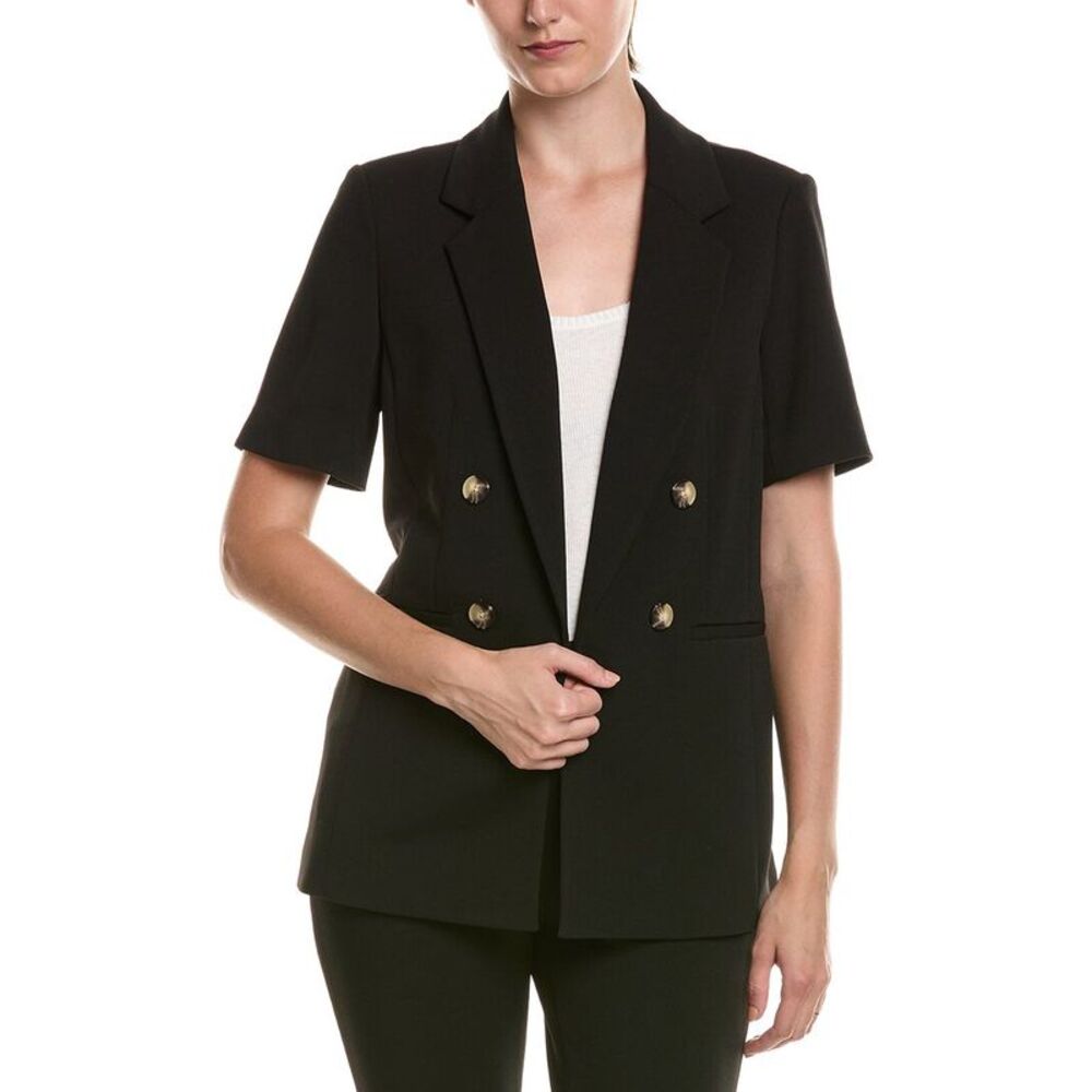 Anne Klein Womens  Short Sleeve Jacket, Black